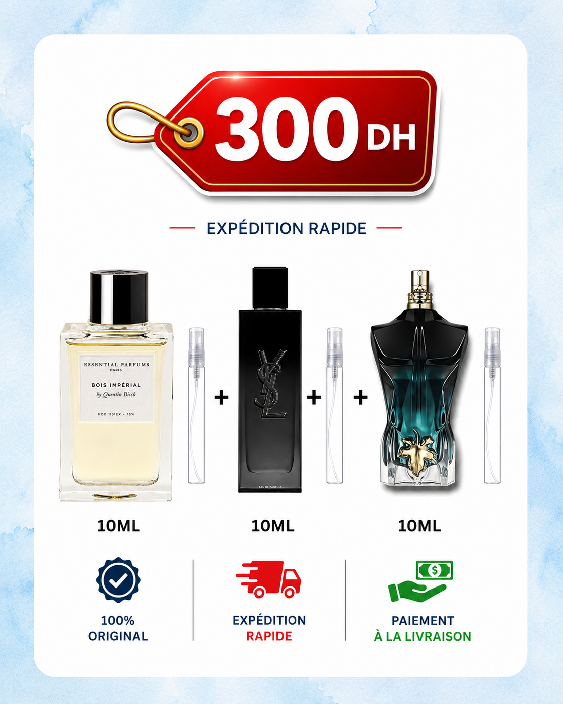 10ML BOIS IMPERIAL +10ML LE BEAU LE PARFUM + 10ML MY SELF EDP