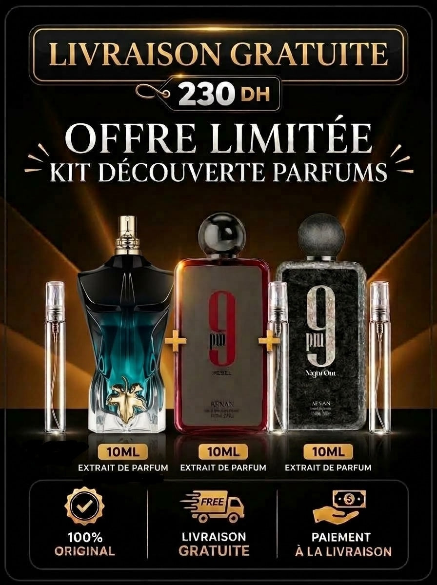 10ML LE BEAU LA PARFUM + 10ML 9PM REBEL + 10ML 9PM NIGHT OUT