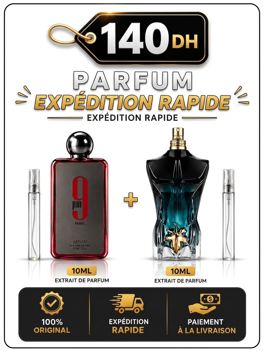 10ML 9PM REBEL + 10ML LE BEAU LE PARFUM